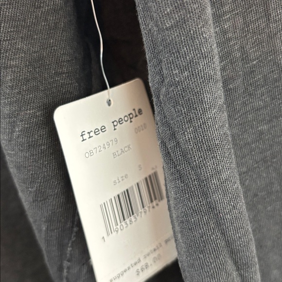 NWT Free People Charcoal Black First Love Lace-Up Long Sleeve Top… - Picture 12 of 12